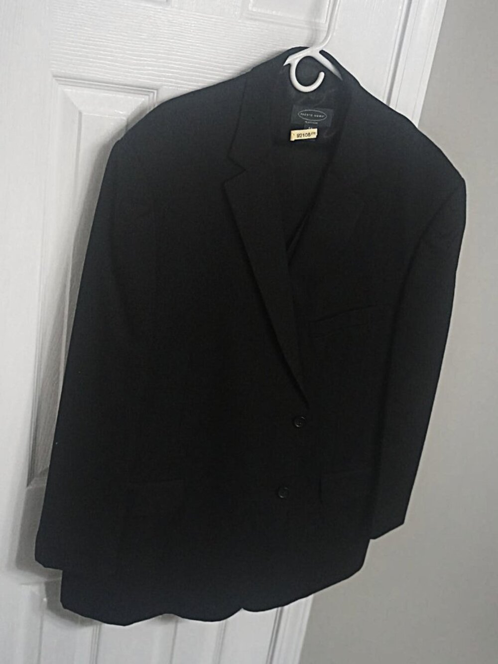 Pronto Uomo Platinum Men Black 3 Piece Suit 54R
